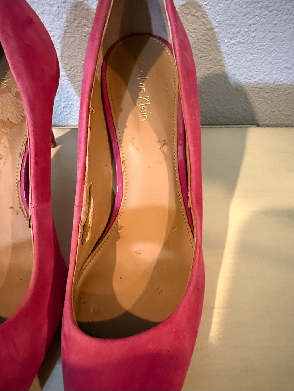 Calvin Klein Hot Pink Suede Heels